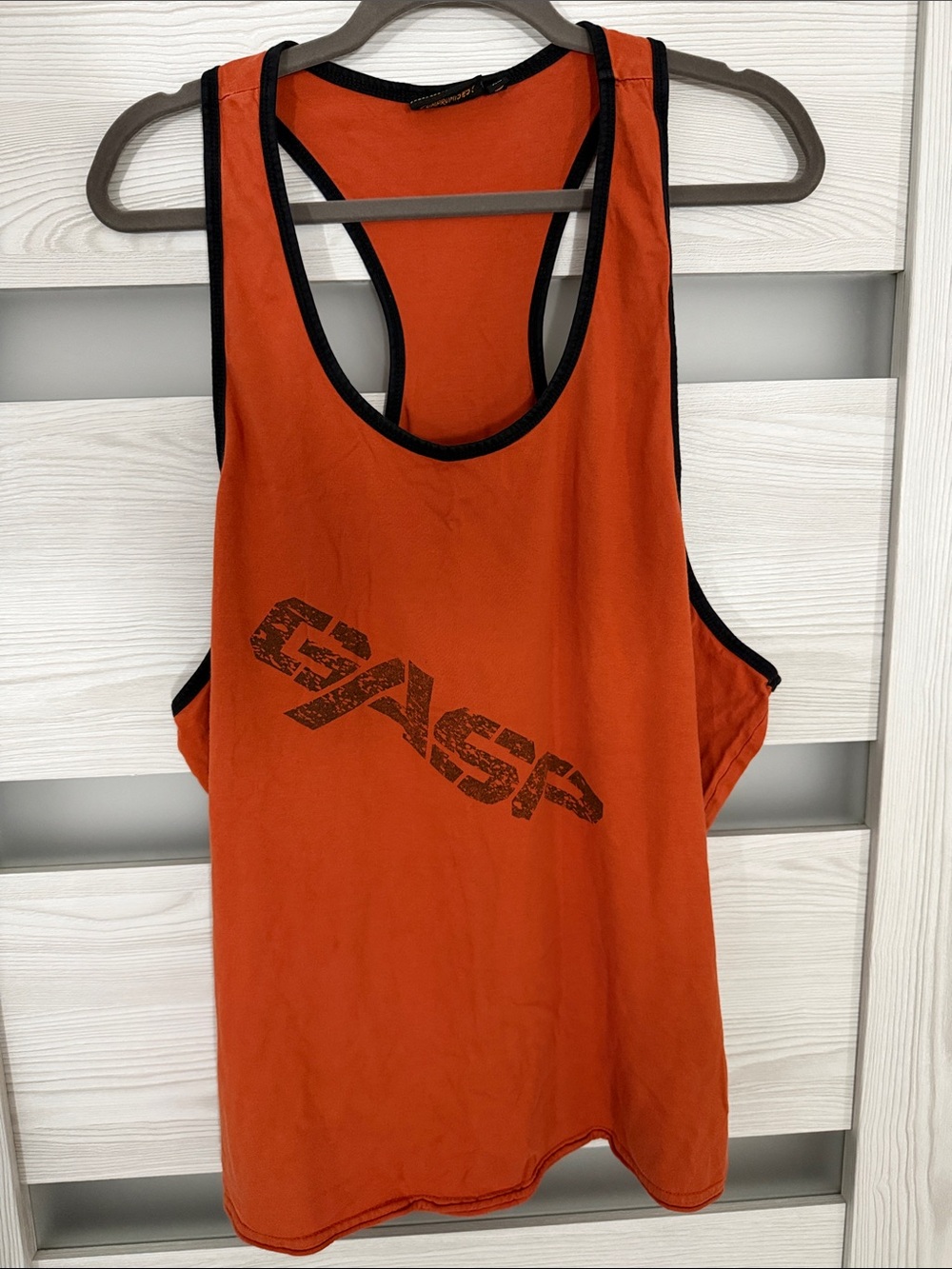 GASP Orange Athletic Tank with Black Trim